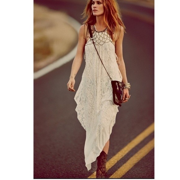 Free People Dresses & Skirts - NWT Free People Olympia Lace Maxi Dress‎ Ivory White L